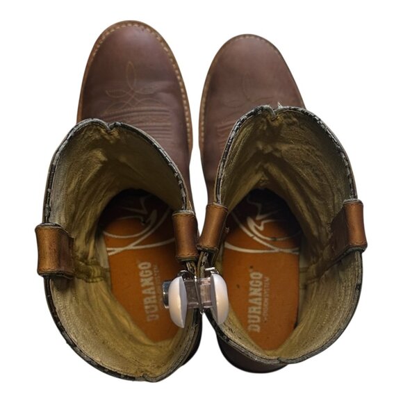 Durango Men’s Brown Western Cowboy Boots Size 11 EE Leather Round Toe - Picture 13 of 14